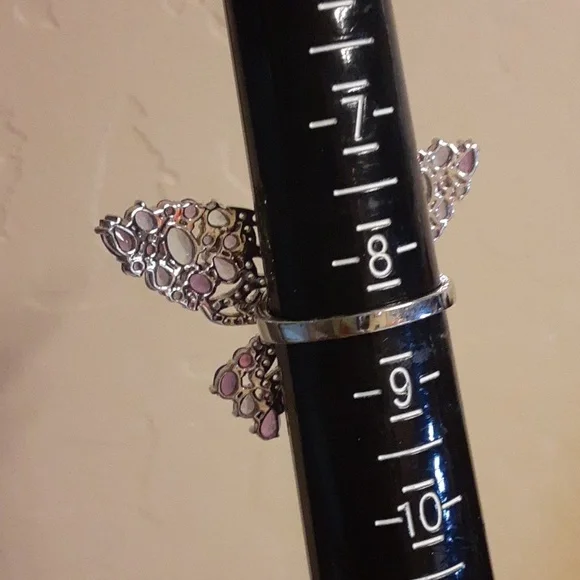 PRICE IS FIRM. 925 Genuine Multi Gemstones Butterfly Ring. - Picture 8 of 11